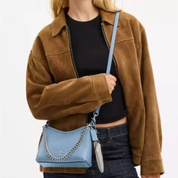 Coach Laurel Small Shoulder Bag With Mirror Charm And Pouch # CBI06 - Picture 2 of 11